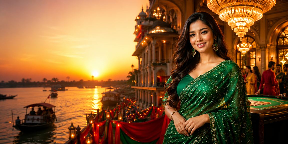 বগুড়ায় শাড়ি পরা একজন নারী মোবাইলে 407 লগইন করছেন